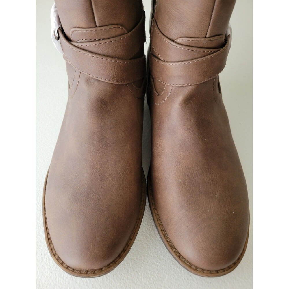 Lane Bryant Women's 9W Brown Knee High Riding Boots Zip Buckle NWOB - Picture 6 of 13
